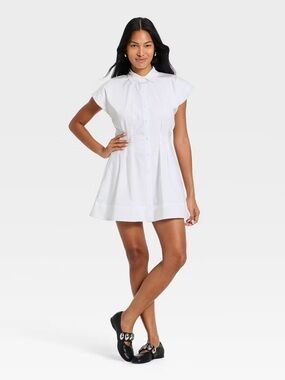 A New Day White Corset Mini A-Line Dress - Size L